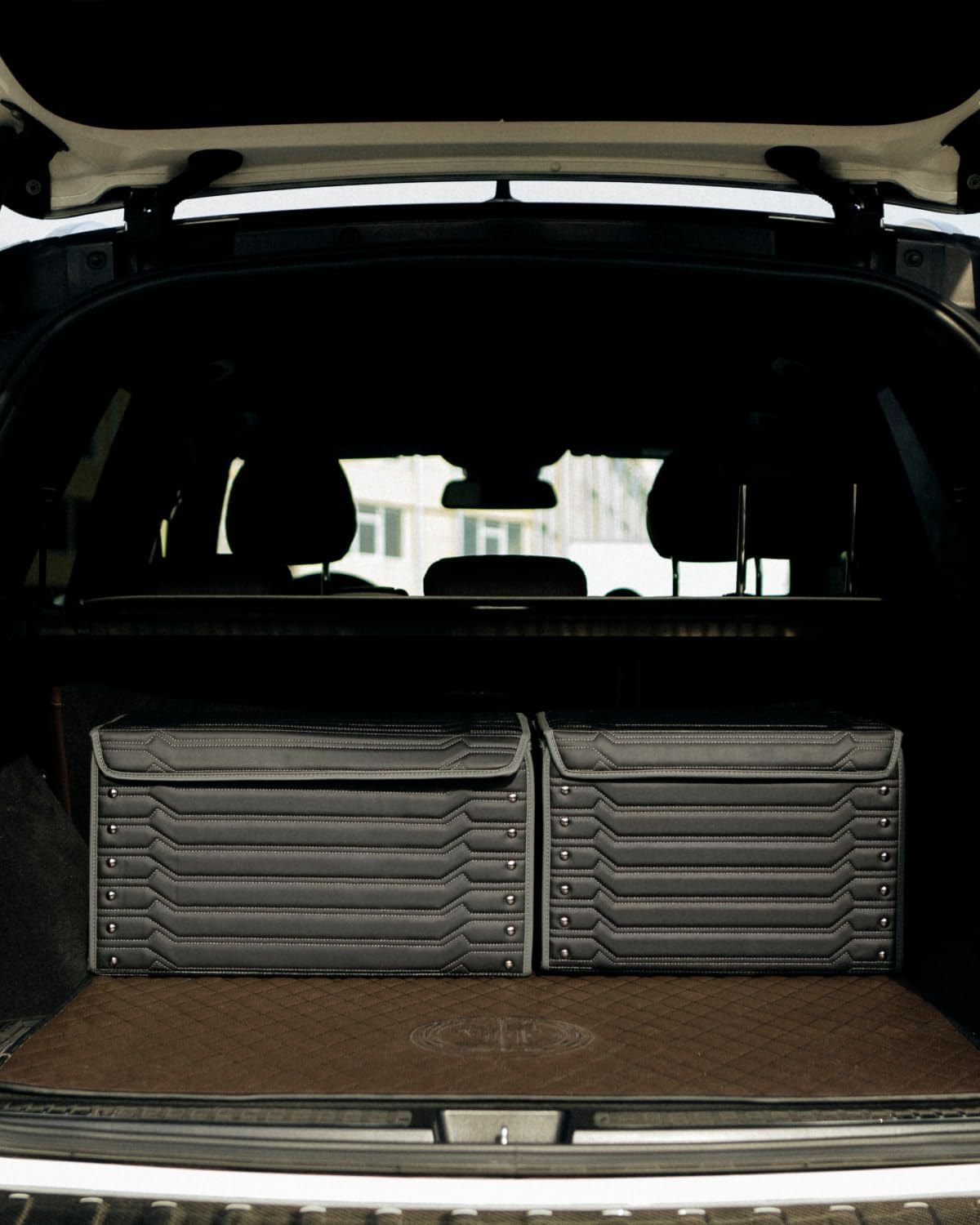 Foldable Trunk Organizer For Car - Trunk Organizers Car Storage - Collapsible Auto Trunk Organizer With Lid - Small And Large Cargo Organizer - Trunk Organization (Highway 17+21)