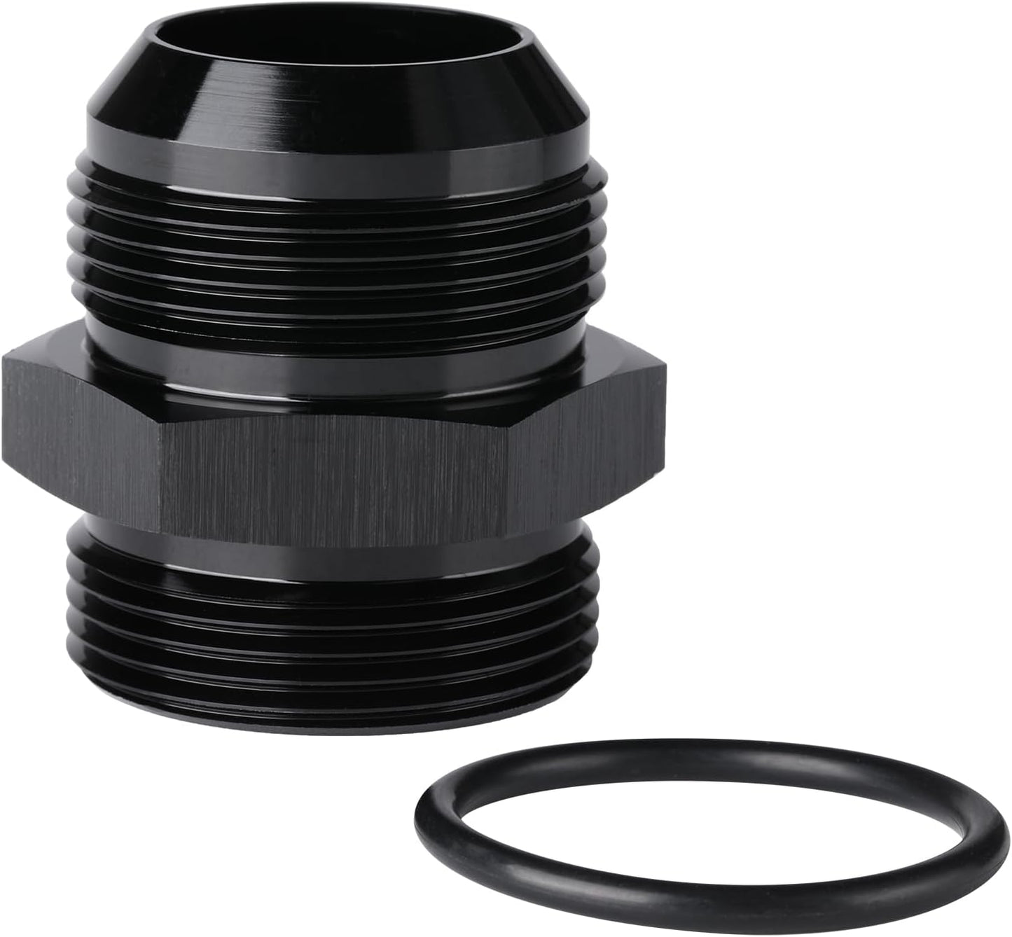 20AN Male Flare to 20AN ORB O-ring Boss Fuel Pump Rail Adapter Fitting Aluminum Black