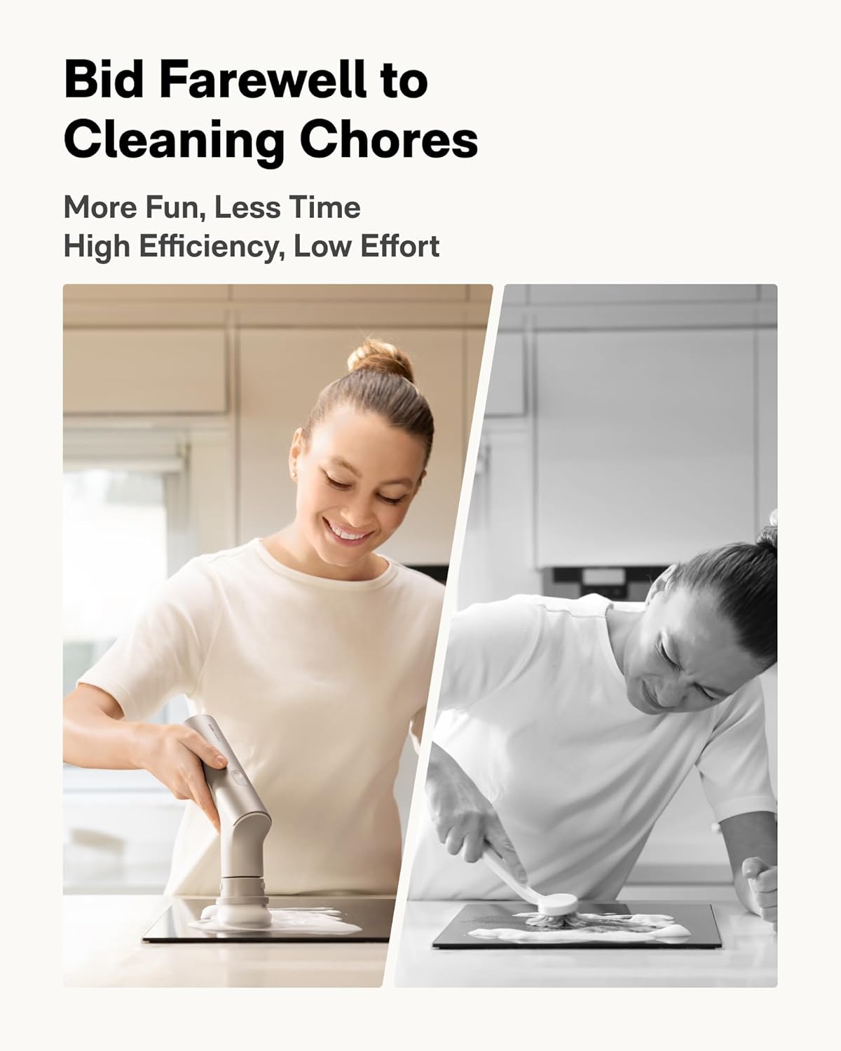 HOTO Cordless Electric Spin Scrubber, IPX7 Full Body Waterproof Dish Scrubber Brush, Bathroom Cleaning Brush, Max 22 in-lb, Power Scrubber with 9 Brush Heads for Kitchen, Sink, Bathroom, Shower, Tile