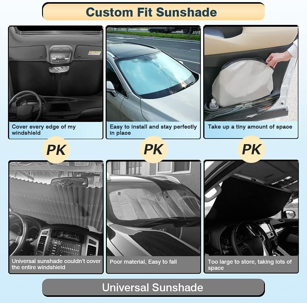 Cartist Windshield Sun Shade Compatible with Kia Telluride 2020 2021 2022 2023 2024 2025 Foldable Car Front Window Sunshade Accessories Sun Visor Protector