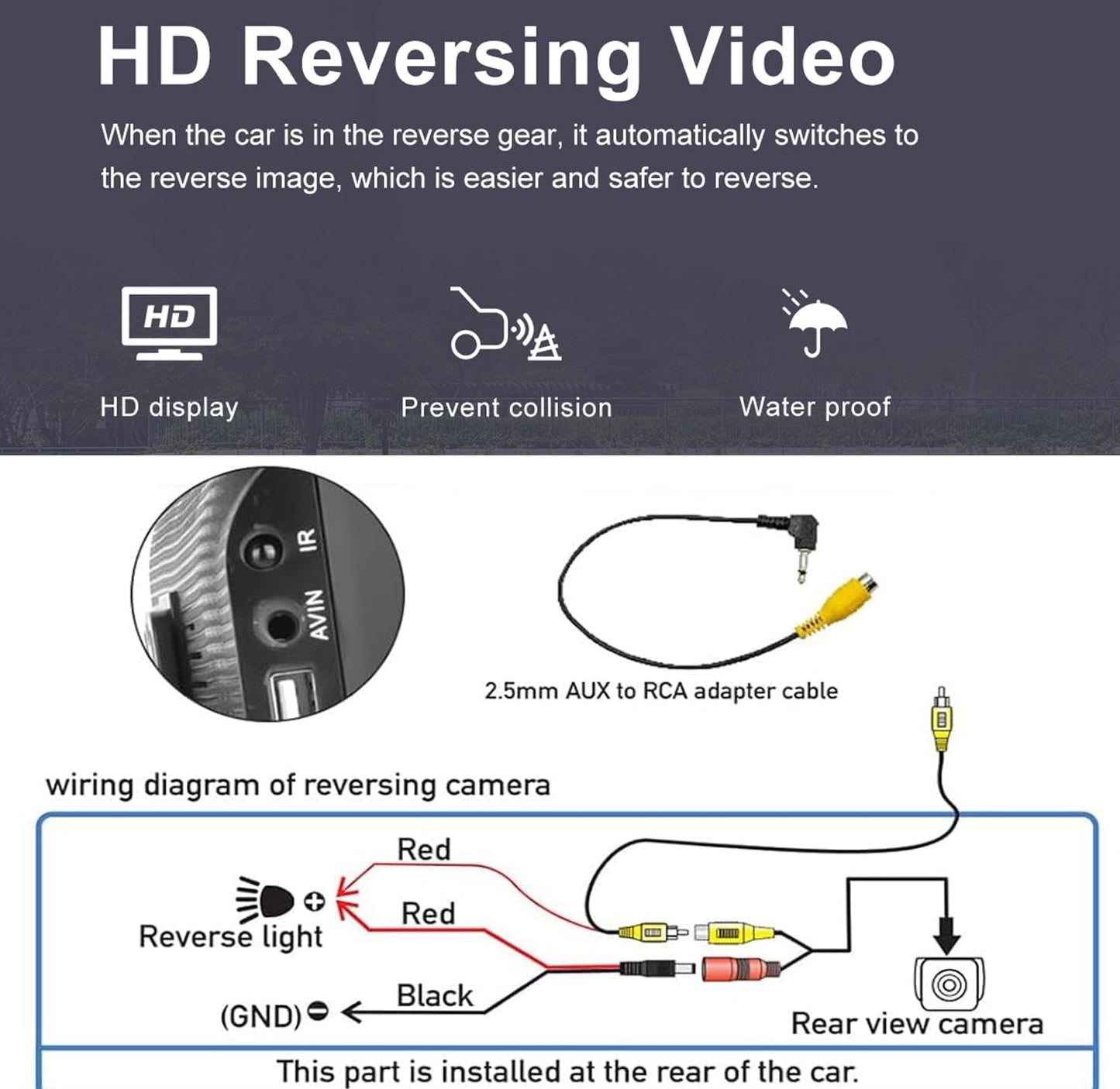 Hikity Wireless Carplay Android Auto Portable Car Stereo 7 Inch Touchscreen Car Screen with Airplay, Voice Control, Bluetooth, FM, USB/TF/Av Input, Dash and Windshield Mount, Backup Camera