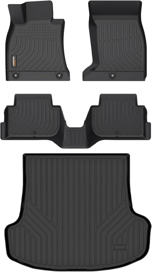 Binmotor-Floor Mats & Cargo Liner for Kia Stinger AWD 2018-2024, All Weather Car Mats TPE Rubber Liners for Kia Stinger AWD Accessories Mats Trunk Mat-Black