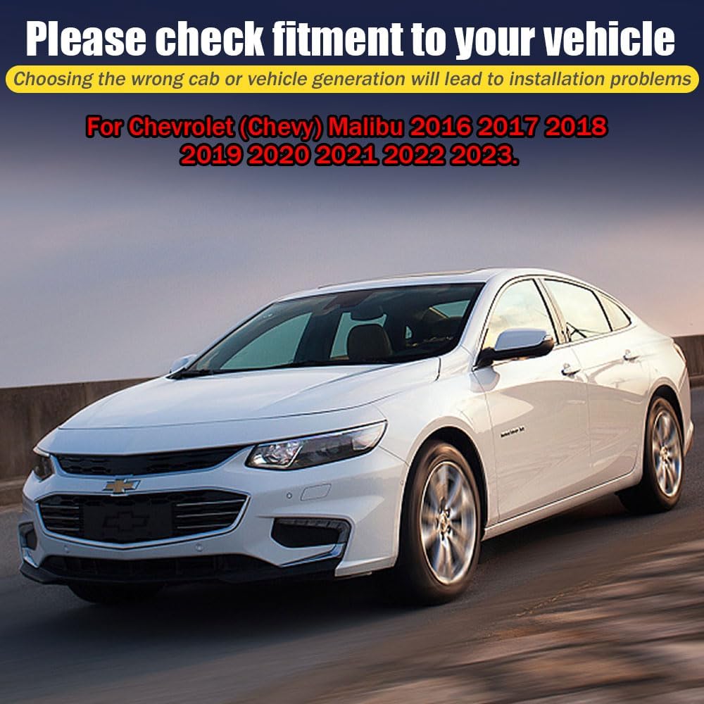 Rain Guards for Chevrolet (Chevy) Malibu 2016-2023, Tape-on Side Window Deflectors for Chevrolet Malibu, Window Visors for Chevrolet Cars, for Chevrolet Car Accessories, 4 pcs