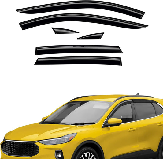 Extra Durable Window Deflectors Tape-On Window Visors Rain Guards Fit for Ford Escape 2020-2025, Sun Visors, Wind Vent for Shades, Exterior Car Accessories - 6pcs. AG0166