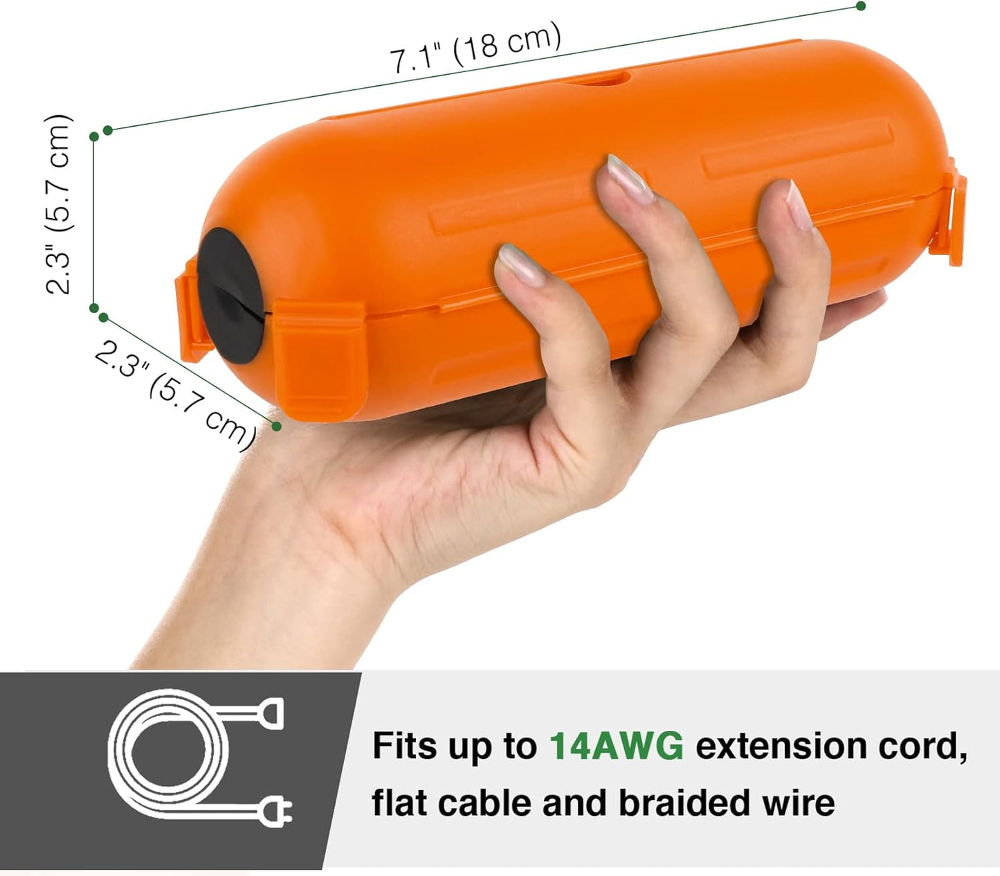 Flemoon [3 Pack] Outdoor Extension Cord Safety Cover with Waterproof Seal, Weatherproof Electrical Connection Box to Protect Outdoor Outlet, Plug, Socket, Christmas Holiday Decoration Light, Orange