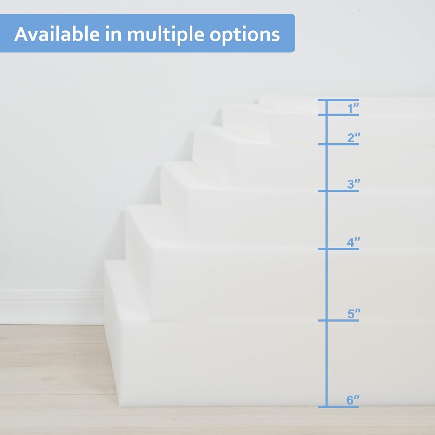 GoTo Foam 6" Height x 24" Width x 72" Length 44ILD (Firm) Upholstery Cushion Made in USA