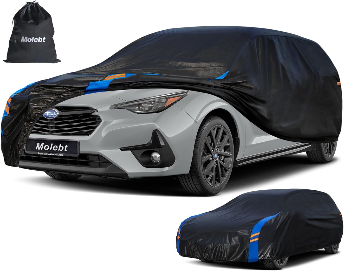 Car Cover Waterproof All Weather for Automobiles, Full Exterior Covers for Hatchback (163-178 inch) Universal Fit for Toyota Corolla, Mazda 3, etc. Rain Winter Sun Snow Protection.