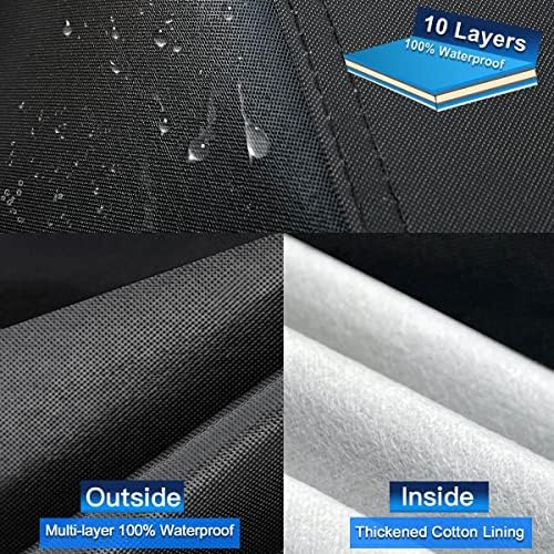 10 Layers SUV Car Cover Custom Fit for Mitsubishi Outlander (2005-2024) Waterproof All Weather for Automobiles, Outdoor Full Cover Sun UV Rain Protection with Cotton.Black