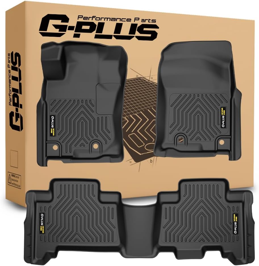 G-PLUS Floor Mats for Toyota 4Runner 2013-2024/Fit for Lexus GX460 2014-2023, TPE Custom Fit All Weather Floor Liners,Front & 2nd Row 4 Runner & GX460 Car Mats