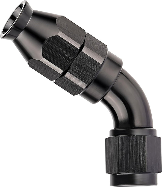 EVIL ENERGY 4AN 60 Degree PTFE One Piece Full Flow End Hose Fitting Aluminum Black