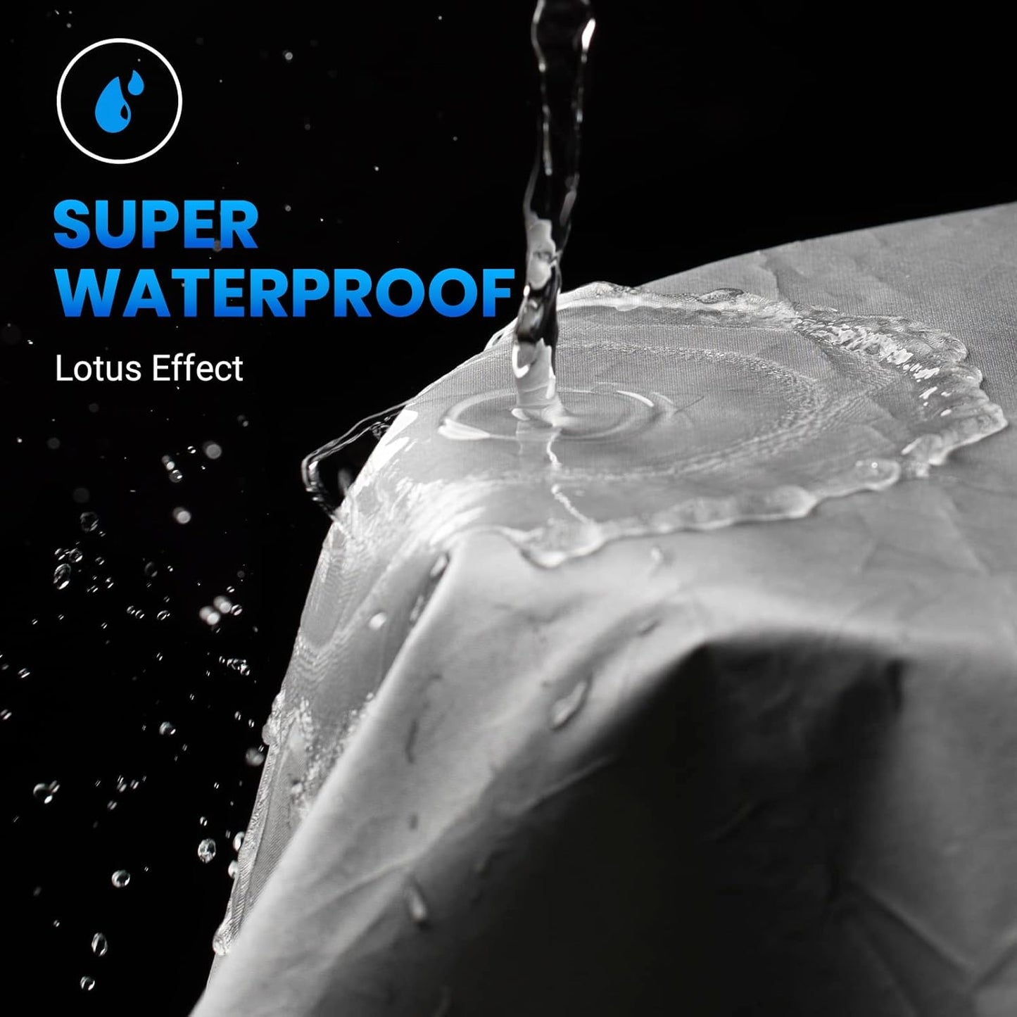 Favoto Motorcycle Cover Universal Heavy Duty Oxford Fabric with Lock-Hole 3 Night Reflectors Windproof Buckles Carrying Bag Waterproof Rain Dust Sun Outdoor Protection Silver, 96.5 inch