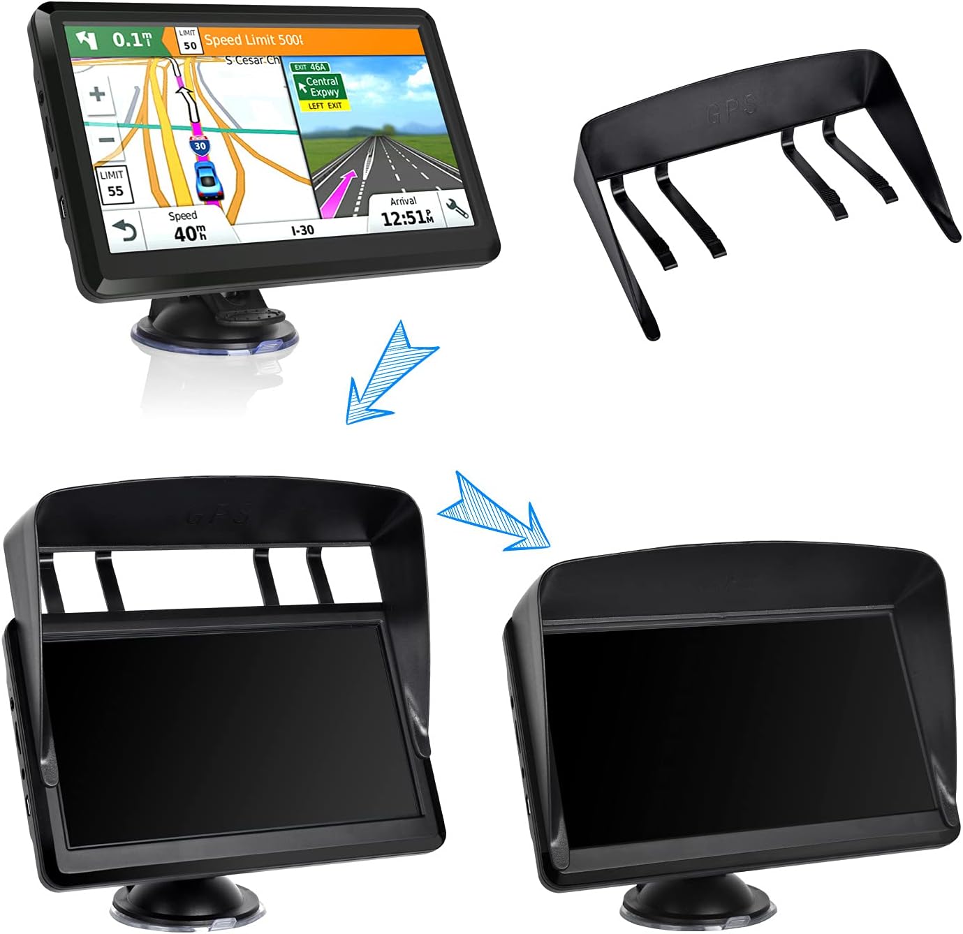 Car GPS Navigation GPS Navigation for Truck & RV & Car, Driver Alerts, Turn-by-Turn Directions, 2025 Map with Free UpdateMap