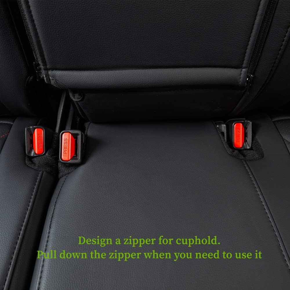 coverdream CRV Seat Covers Custom Fit for 2017 2018 2019 2020 2021 2022 Honda CRV LX, EX, SE, EX-L,Touring,Hybrid,Full Coverage Waterproof Leatherette Car Seat Protector(Full Set,Red/Black)