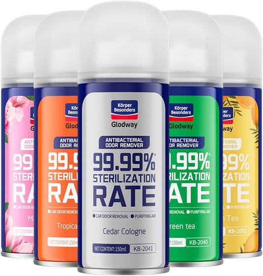 Glodway Whole Car Air Refresher,Odor Eliminator Remover Spray For Car, Strong Freshener With Odour Eliminator Technology,Long-Lasting Scent,6 Ounce(Pack of 5)