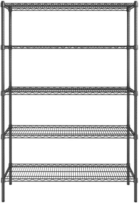 Black 5-Tier Metal Adjustable Freestanding Garage Storage Wire Shelving Unit (36 in. W x 72 in. H x 14in. D)