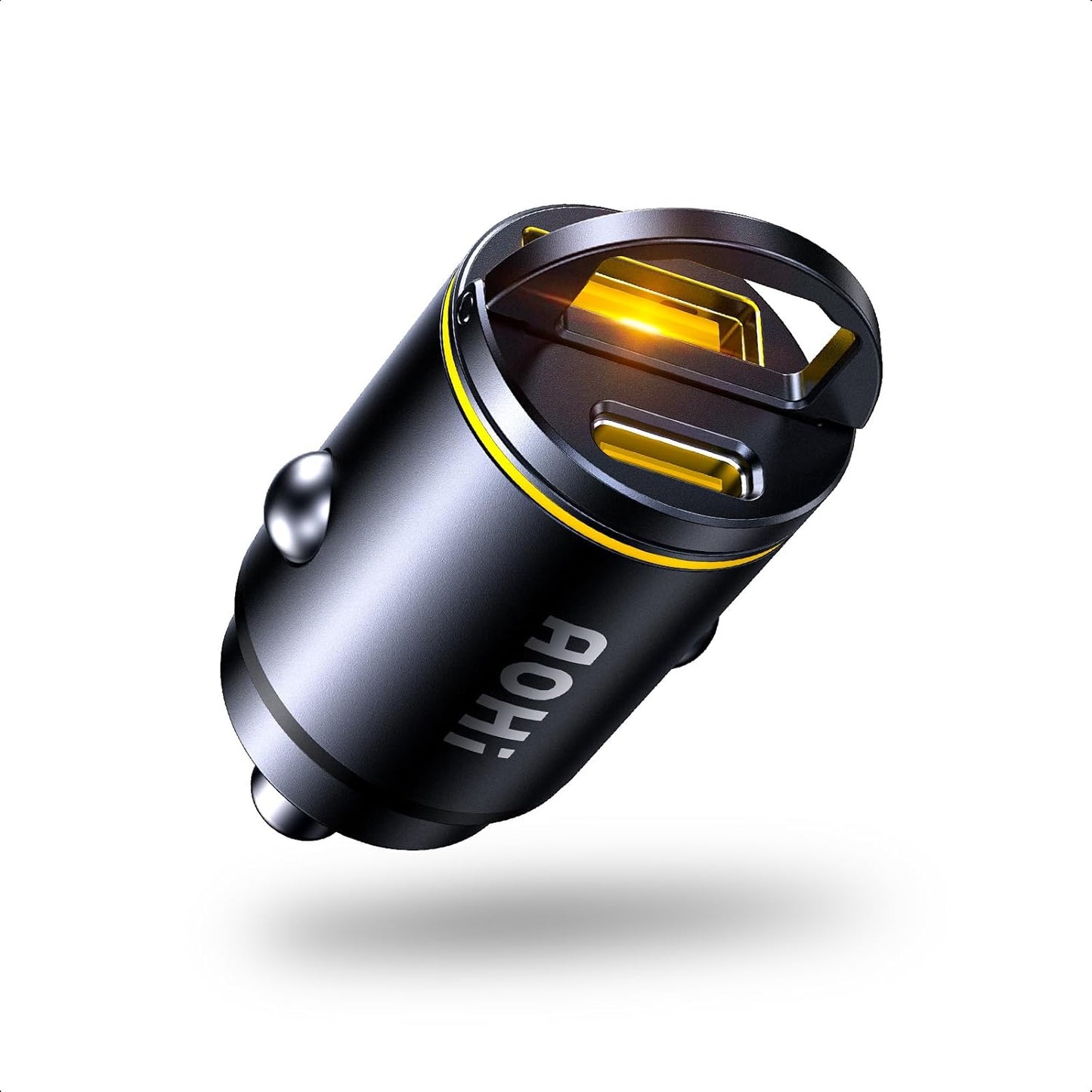 AOHI USB C Car Charger, PD 45W&QC 30W 2 Port Type-C Fast Charging Car Charger Lighter for MacBook Pro/Air, iPhone 16/15/14/13 Series, Galaxy S24 / S23, iPad Pro, AirPods and More