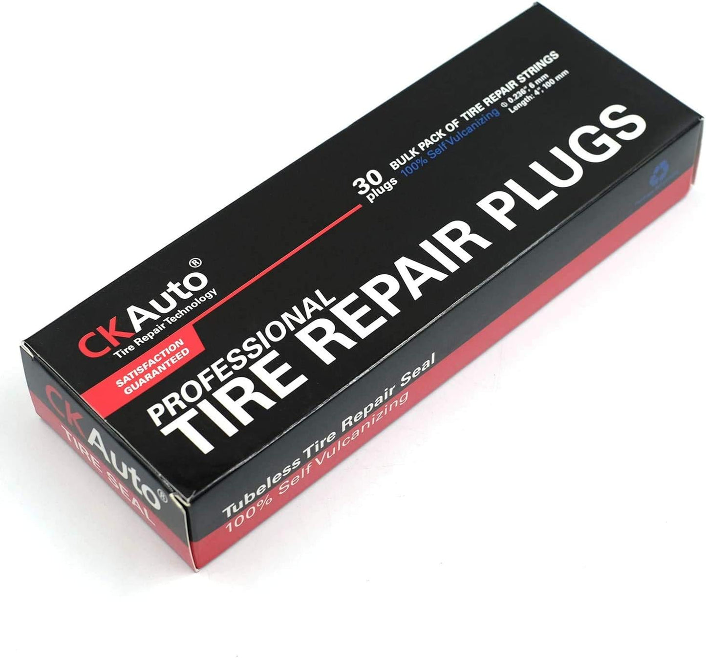 CKAuto 30pcs 8" Black Tire Repair Strings, Automotive Tool Tire Repair Plugs for Tubeless Off-Road Tires Car, Bike, ATV, UTV, Wheelbarrow, Mower