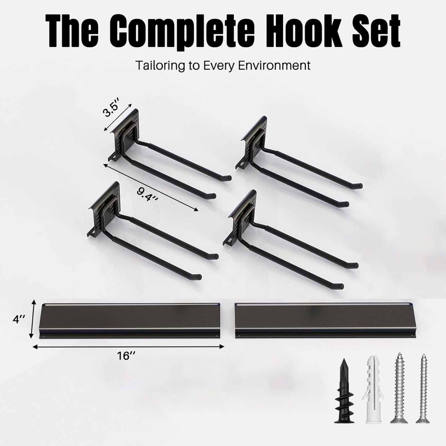 Garage Garden Tool Organizer Wall Mount, Heavy Duty Garage Tool Storage Rack 32 Inches, Max Load 220lb - Shovel, Rake, Folding Chair, Weed Eater Storage