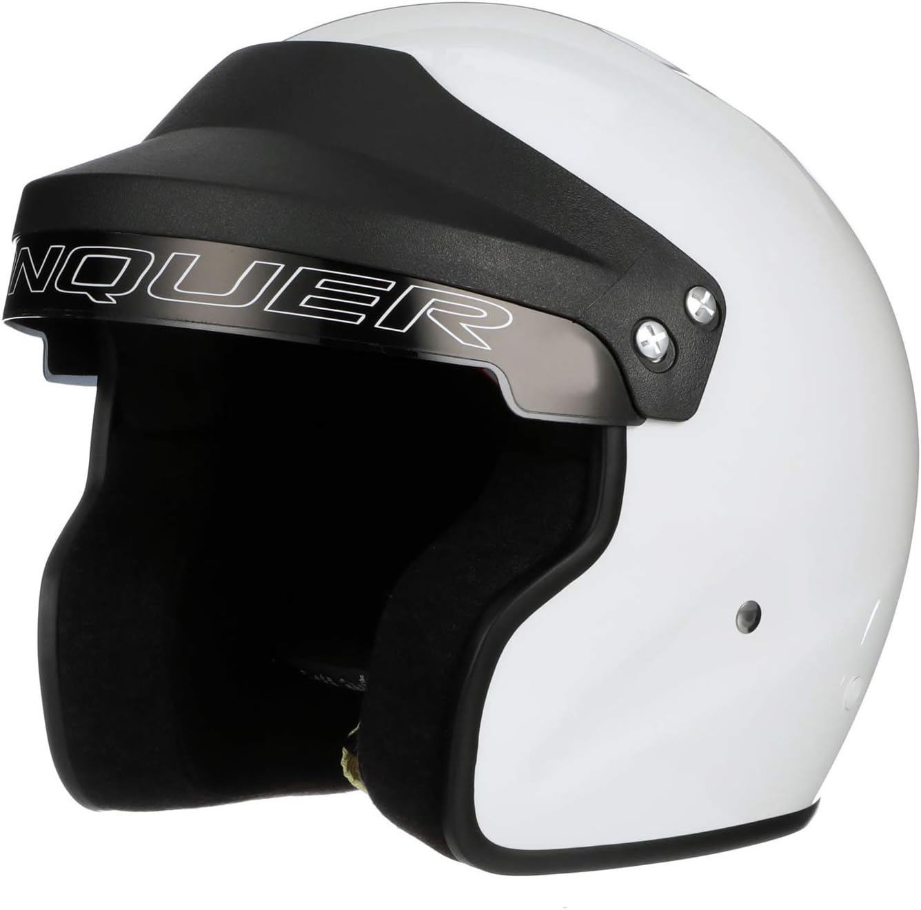 Conquer Snell SA2020 Approved Open Face Auto Racing Race Car Helmet - Adult | Men | Women | Youth - ( Black / White / Silver )