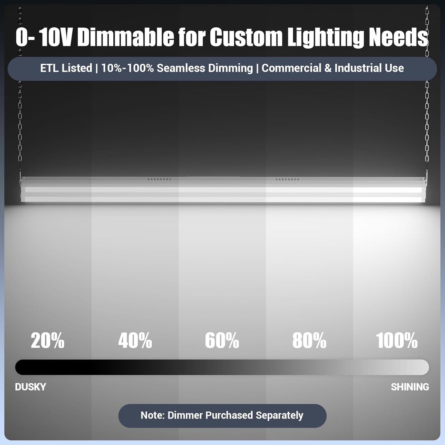 LED Linear Shop Lights 300W, 45000LM Led High Bay Lights 5000K Daylight 120-277V,Led Garage Light for Shop Workshop Store Commercial Supermarket Warehouse Basement Exhibition Room ETL-1Pack