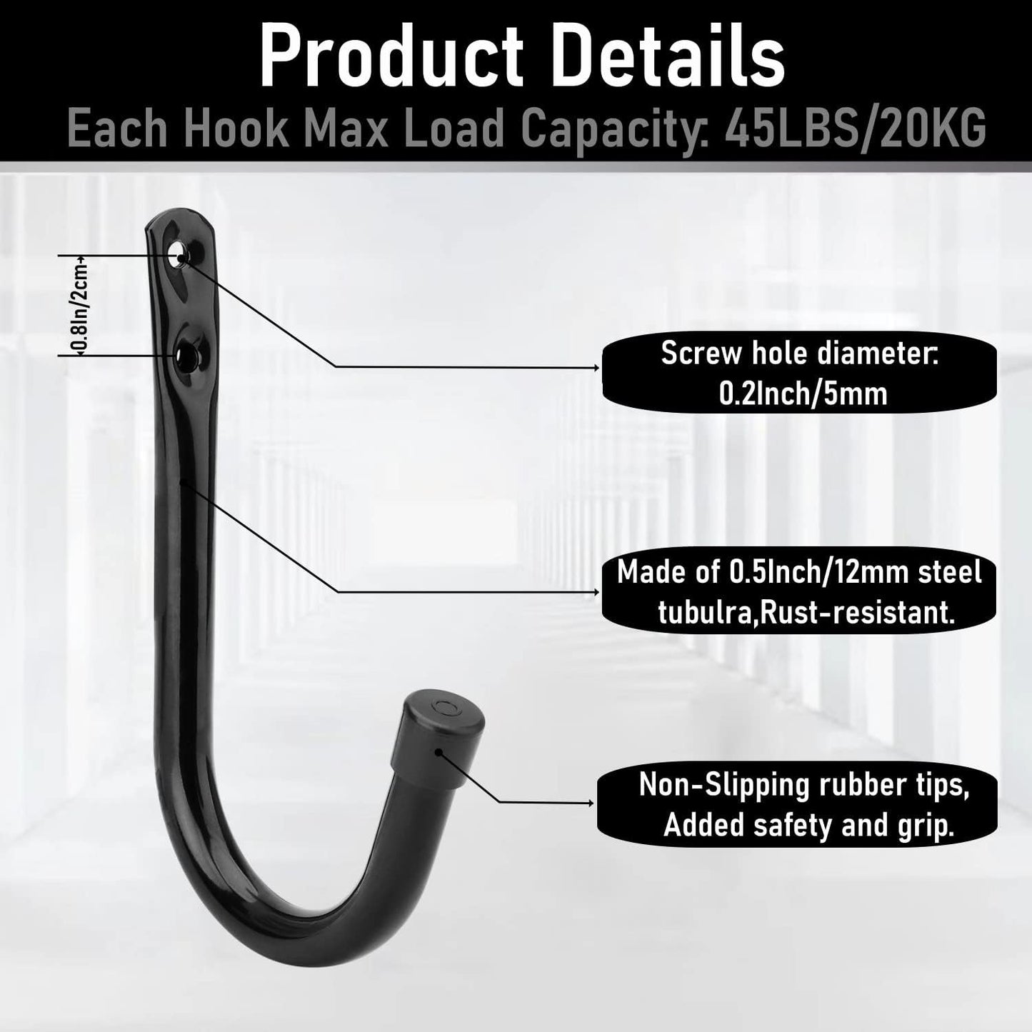 Garage Storage Hooks 3.5Inch Heavy Duty Wall Mounted Garage Utility Hooks 12 Pack Hangers Great for Tools Bikes Ladders Chairs