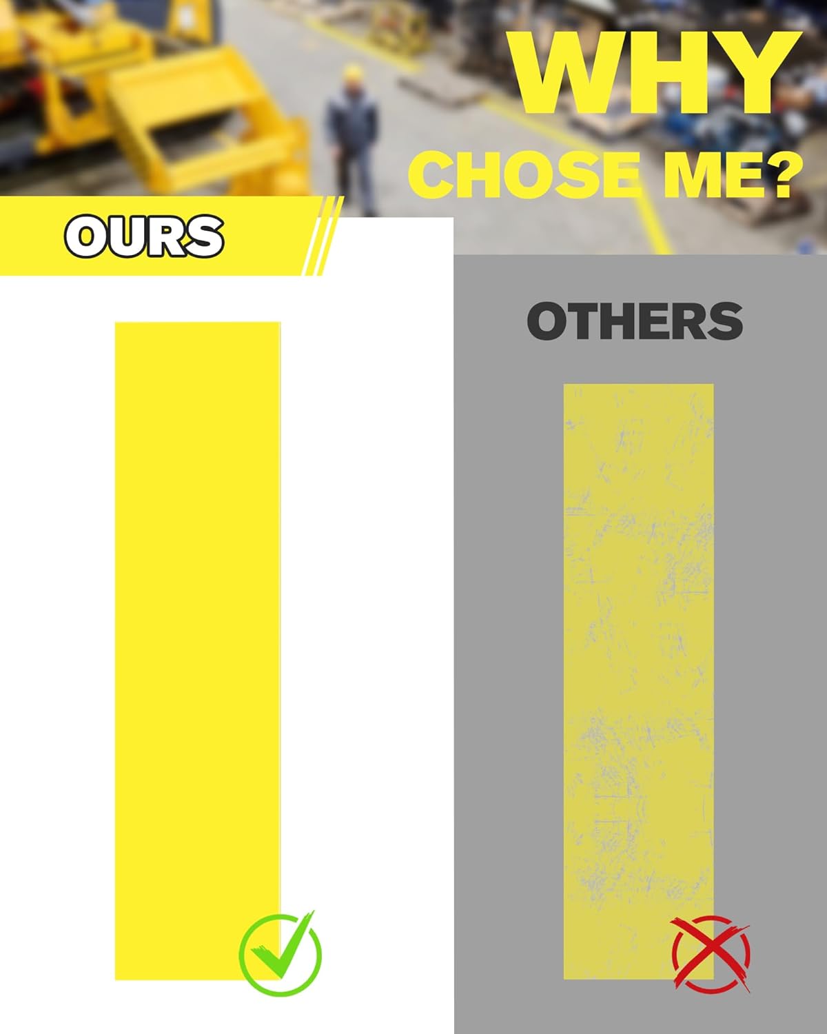 Floor Marking Tape,2 in x 108 FT Strong Adhesive Caution Tape,High Durability Warning Safety Tape for Indoor/Outdoor - Warehouses,Factories,Parking Lots,Retail Locations,Yellow,3 Rolls