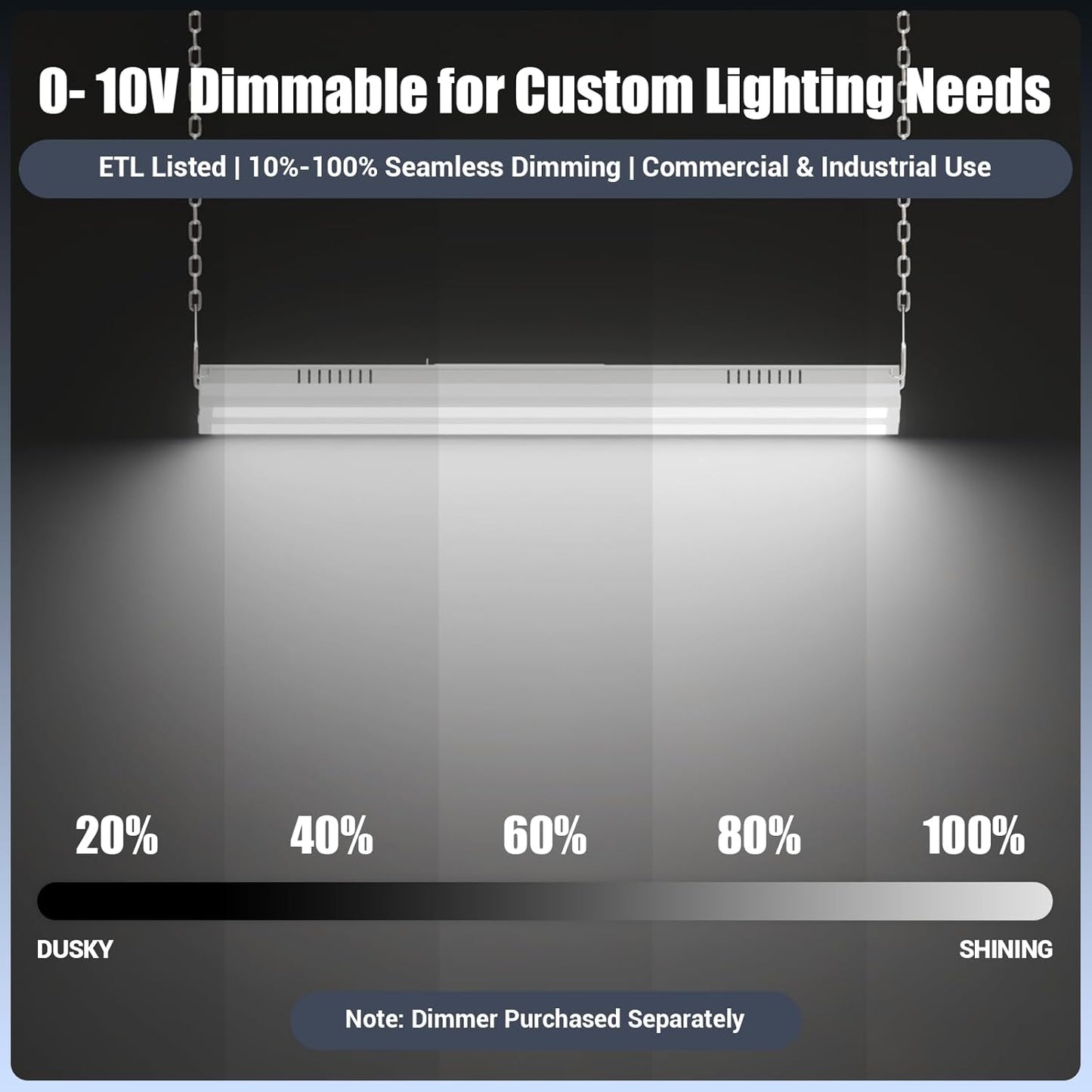 150W 2 Pack 2FT LED Linear High Bay Shop Light Fixture, Indoor Area Workshop Garage 5000K, Hanging Warehouse Lights, Industrial