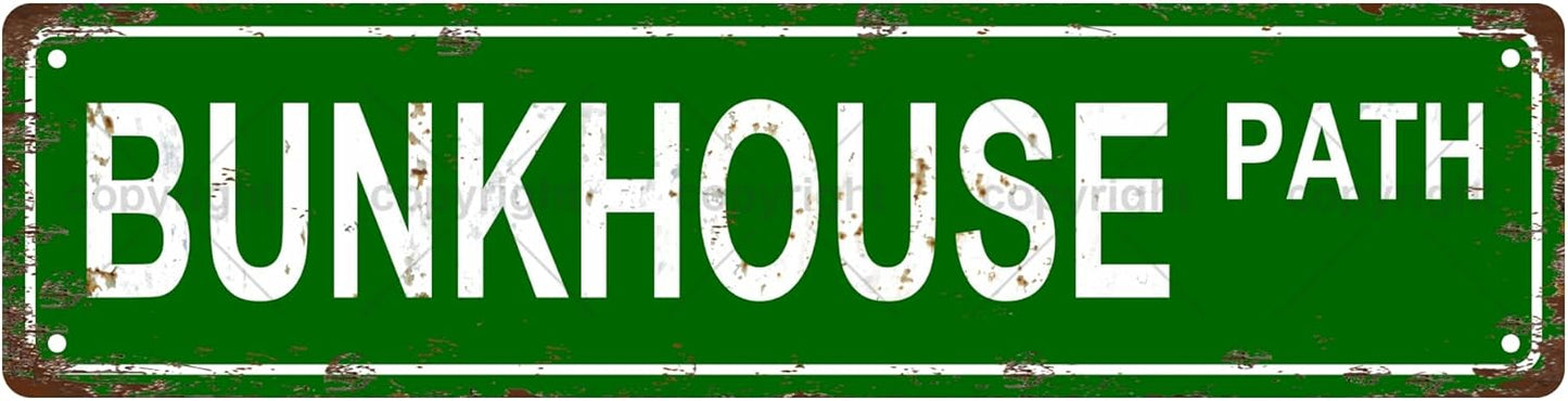 BUNKHOUSE PATH Space Vintage Metal Tin Sign, Street Sign, Home Decor, Room Decor, Wall Decor, Bathroom Decor, Bar Decor, Cafe Decor, Garage Decor, 16 x 4 Inch