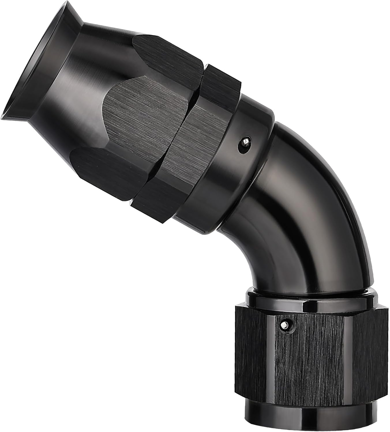EVIL ENERGY 8AN 60 Degree PTFE One Piece Full Flow End Hose Fitting Aluminum Black