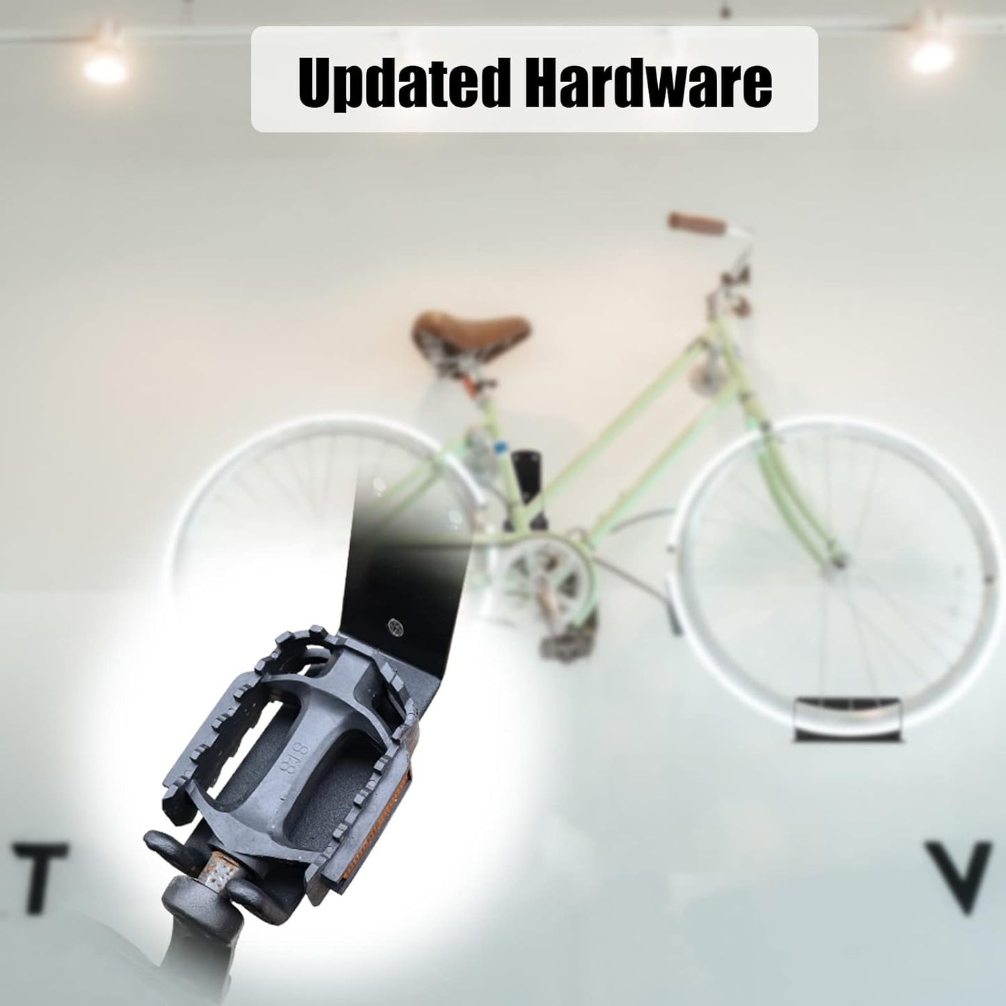 Bike Wall Mount, Pedal Mount Bike Rack for Garage, Bike Storage Hanger Bicycle, Heavy Duty Bike Hooks with Rubber Pad for Wall, Max 150LB, 3 Set