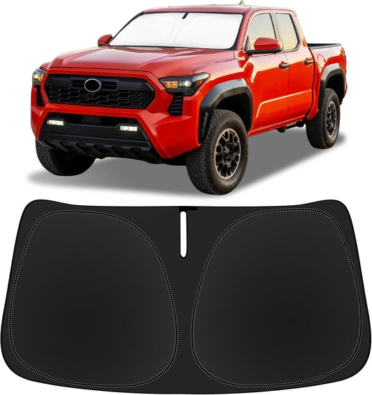 for Toyota Tacoma Windshield Sun Shade 2016-2021 2022 2023 2024 2025 2026 Toyota Tacoma 2Dr 4Dr Pickup UV Reflector Thicken 4-Layer Foldable Sunshade Protector for Tacoma Interior Accessories
