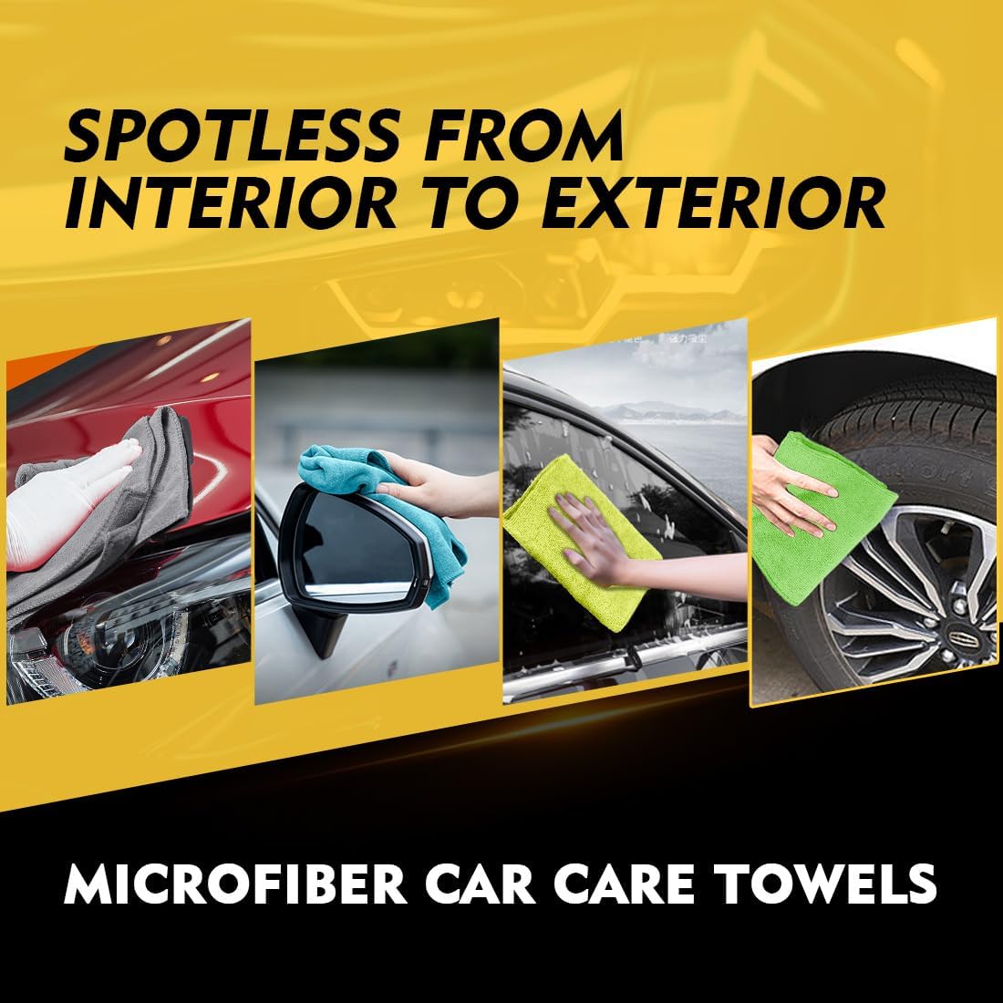 HOMEXCEL Microfiber Cleaning Cloth 12 Pack, 12.5 x 12.5 Inch Microfiber Towels for Cars, Ultra Absorbent Cleaning Rags, Lint Free Cleaning Towels for Household, Kitchen, Window, and Car, Multicolor