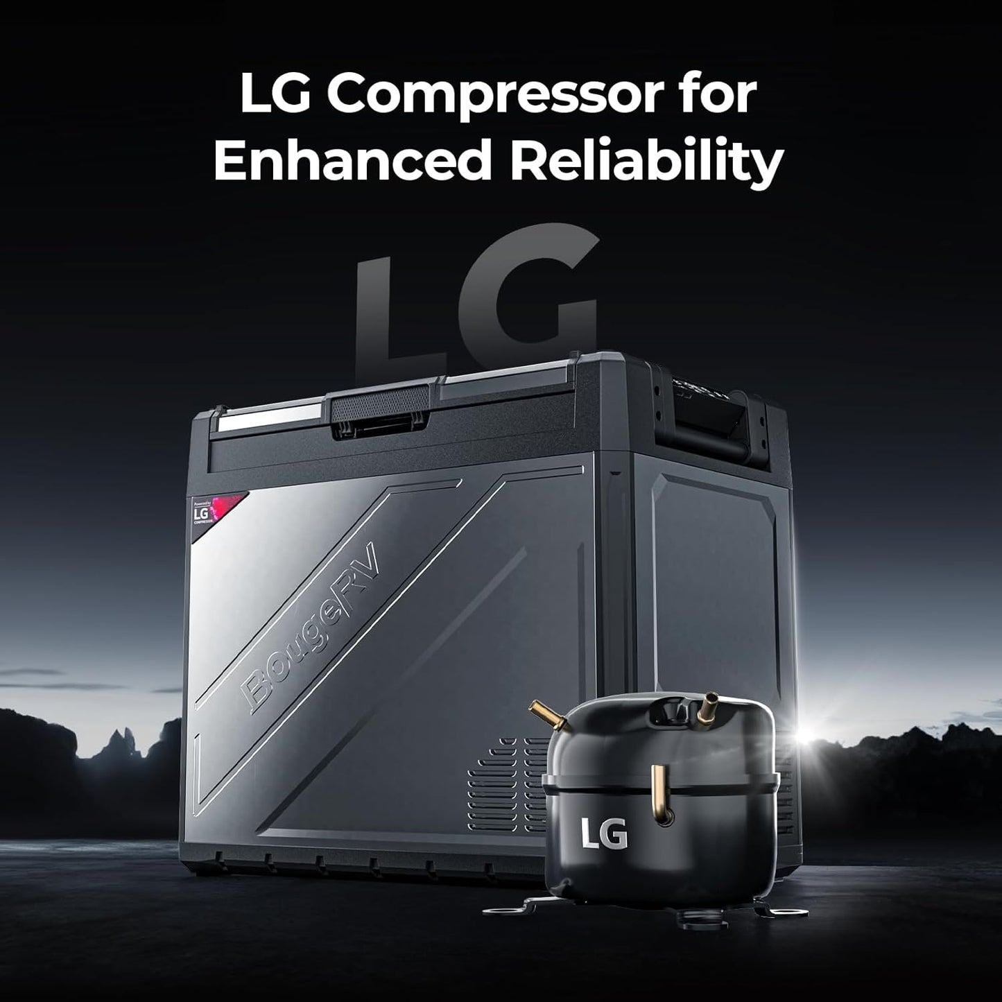 BougeRV 12 Volt Portable Refrigerator, 81 Quart Rocky V2.0 Dual Zone Car Fridge Freezer with LG Compressor, Compressor Cooler with App Control 12/24V DC, 110~240V AC for Camping, Travel, RV, Truck