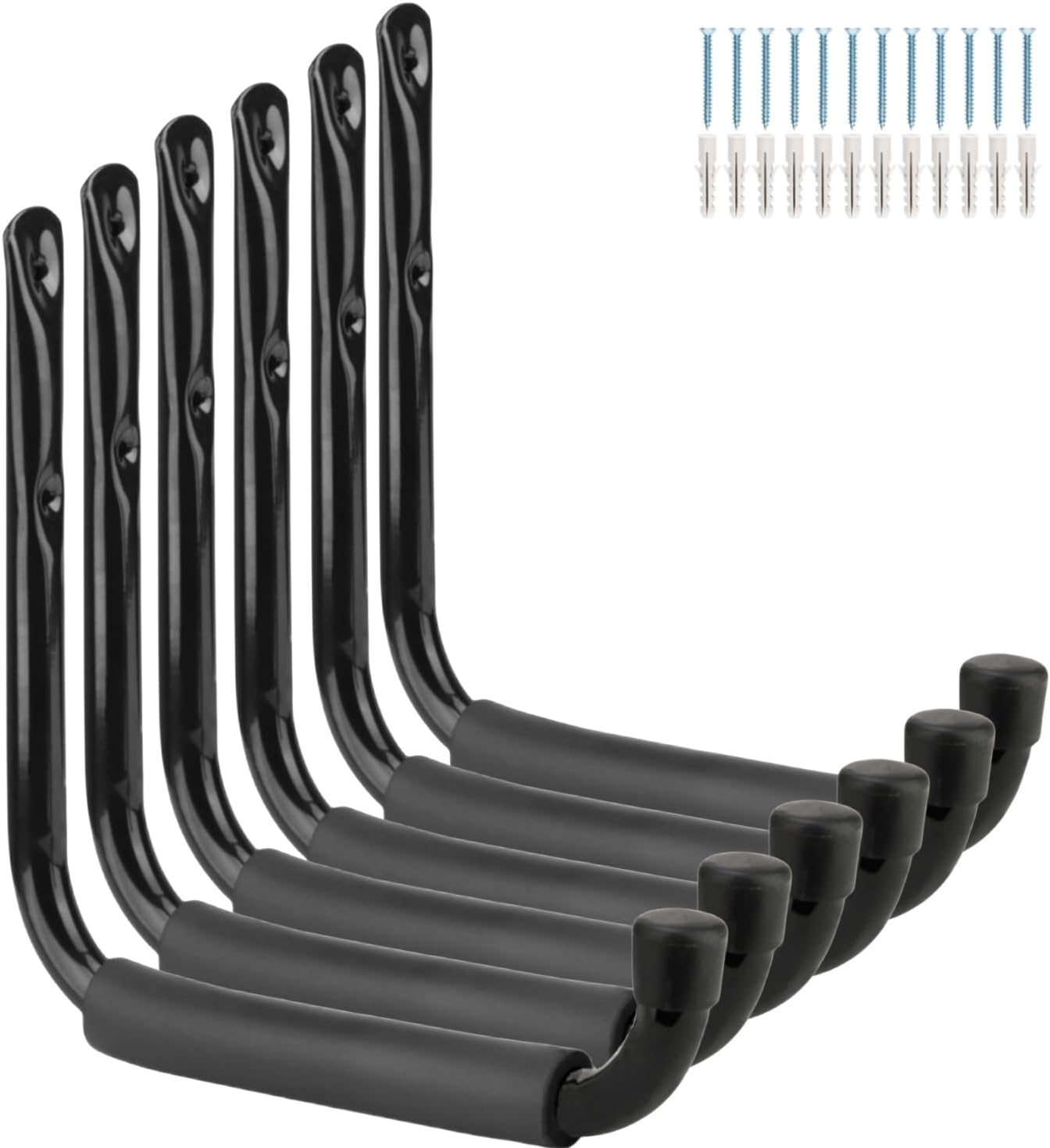 Heavy Duty Steel Garage Storage Hooks, 9.5Inches Jumbo Arm Ladders Utility Rack, Wall Mounted Hanger Organizer for Tools, Bikes, Jeep Door