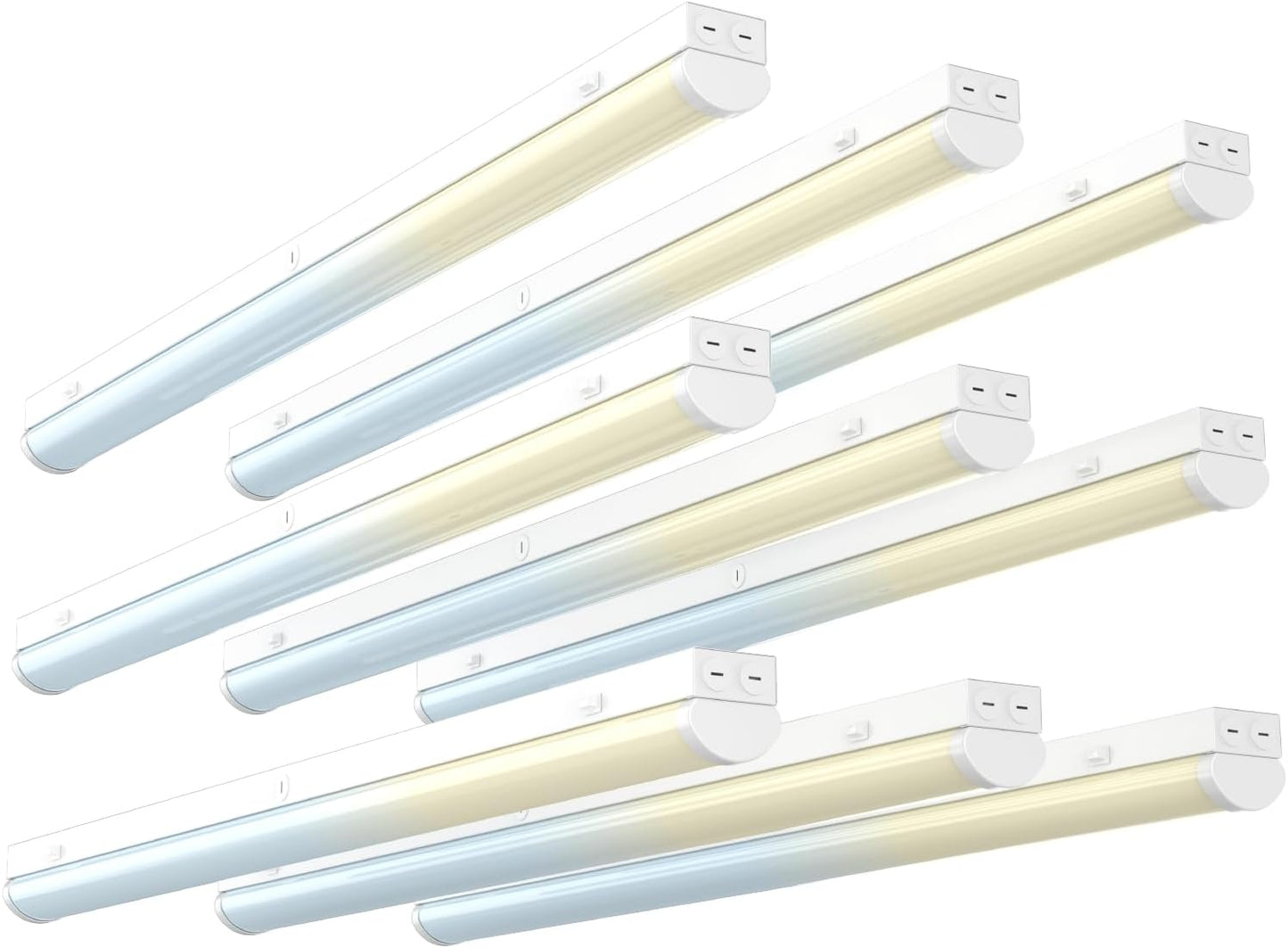 4FT LED Linear Strip Light, LED Shop Lights 40W/35W/30W Selectable,4 Color Selectable 3500K-6500K Adjustable,0-10V Dimmable Commercial Garage Office Ceiling Light Fixture, ETL DLC Listed (9 Pack)