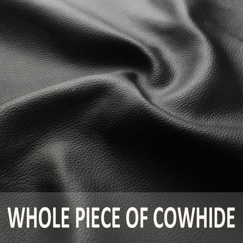 Cowhide Steering Wheel Cover Heat Resistant Anti-Slip Car Wheel Wrap Compatible with Most Makes and Models of Cars and Trucks with 14.5 to 15 Inch Steering Wheel(RED)