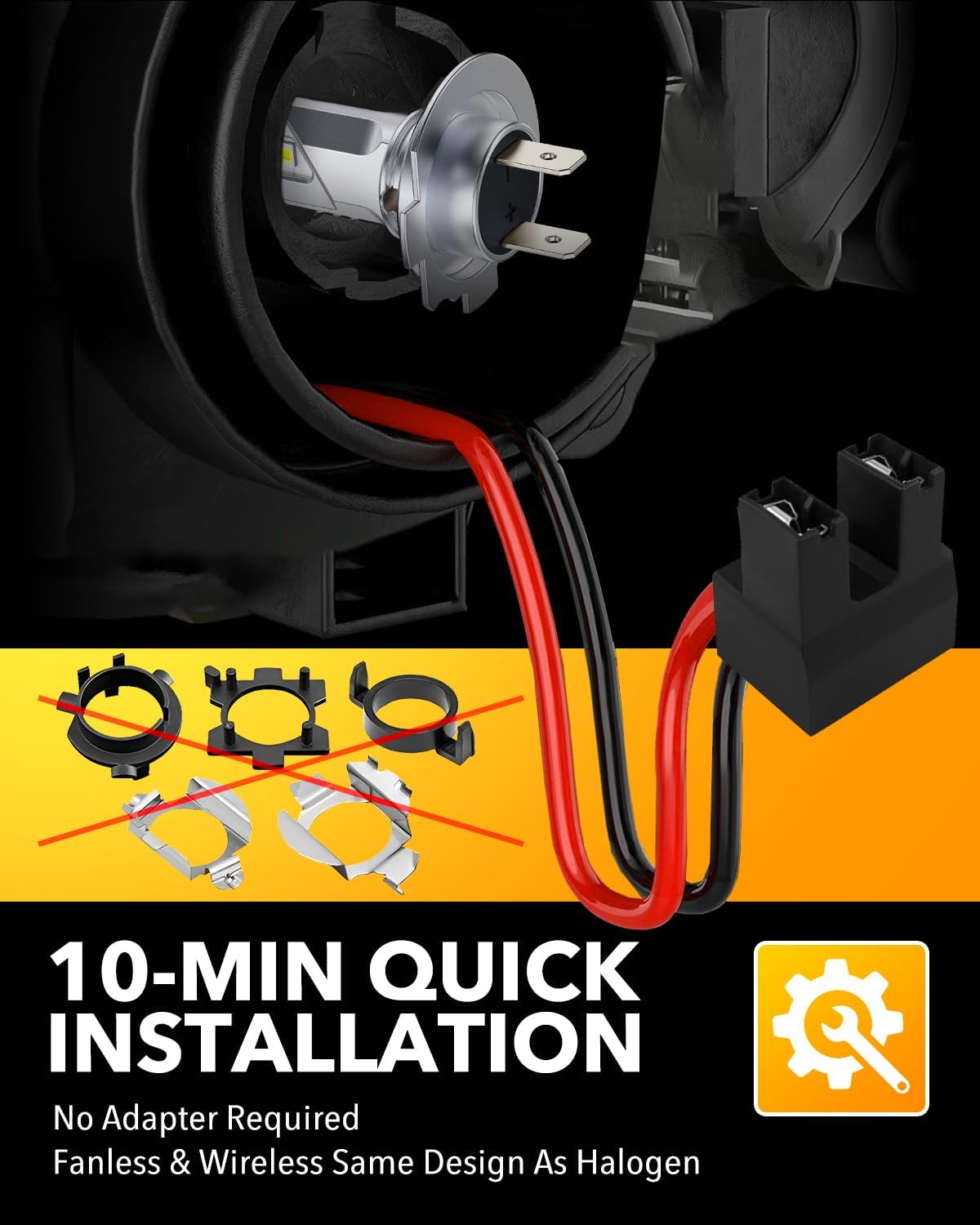 OXILAM H7 LED Light Bulbs, 40000LM Super Brighter 6500K H7 Fog Bulbs, Plug and Play, Off-Road Use or Fog Light, Pack of 2