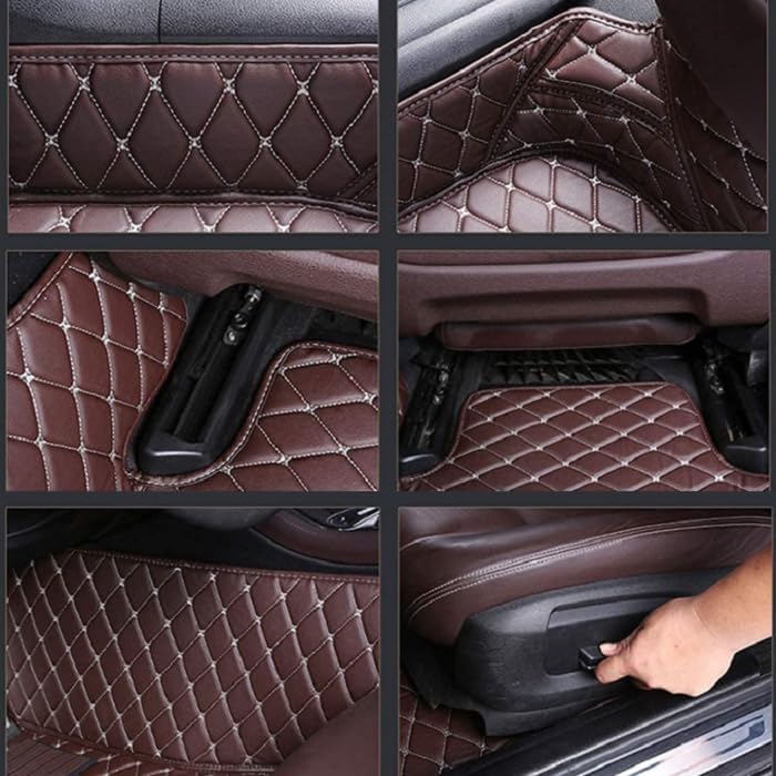 Customized Personalized car Floor mats, All-Weather Luxury car Floor mats, Waterproof and Anti Slip Leather car Floor mat Lining, 95% Customized car, Truck, and SUV Floor mats (Edge Green bar)
