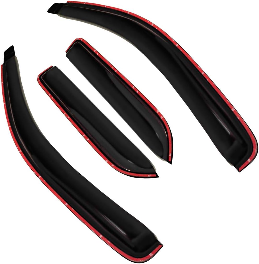 in Channel Window Visor Compatible with Dodge 02-08 Ram 1500 03-09 Ram 2500/3500 Quad Cab Sun Rain Guard Wind Deflector 194623