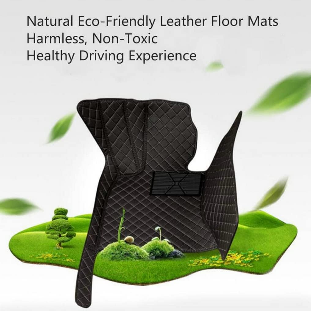 Custom All-Weather Protection Leather Car Floor Mats for Cars Sedan SUV Sports Car Waterproof Floor Mat (Black Yellow)