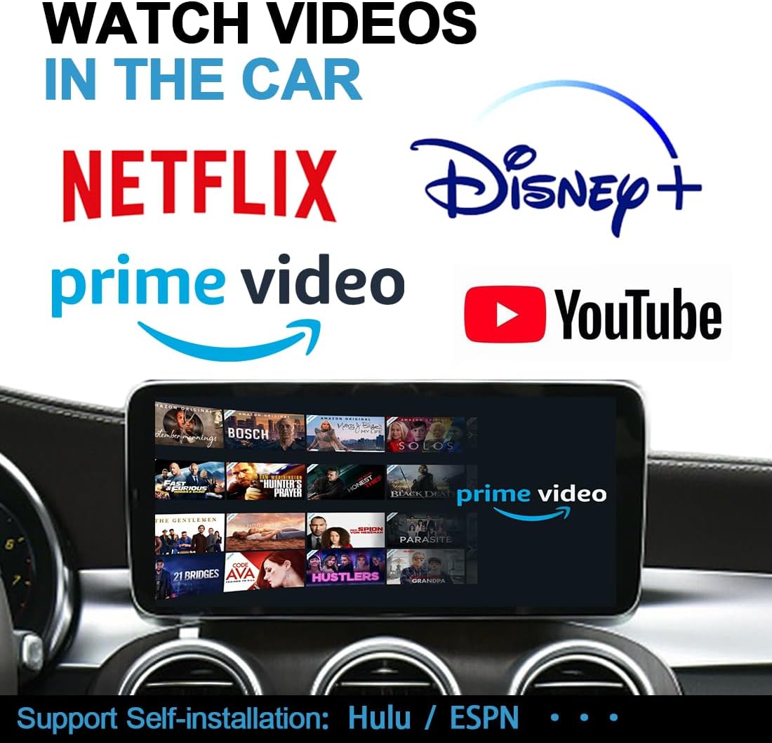 CarPlay Box Streaming Device for Car, Wireless CarPlay Adapter & Android Auto Wireless Adapter with Netflix YouTube Disney+ Prime Video, for Factory Wired CarPlay Cars