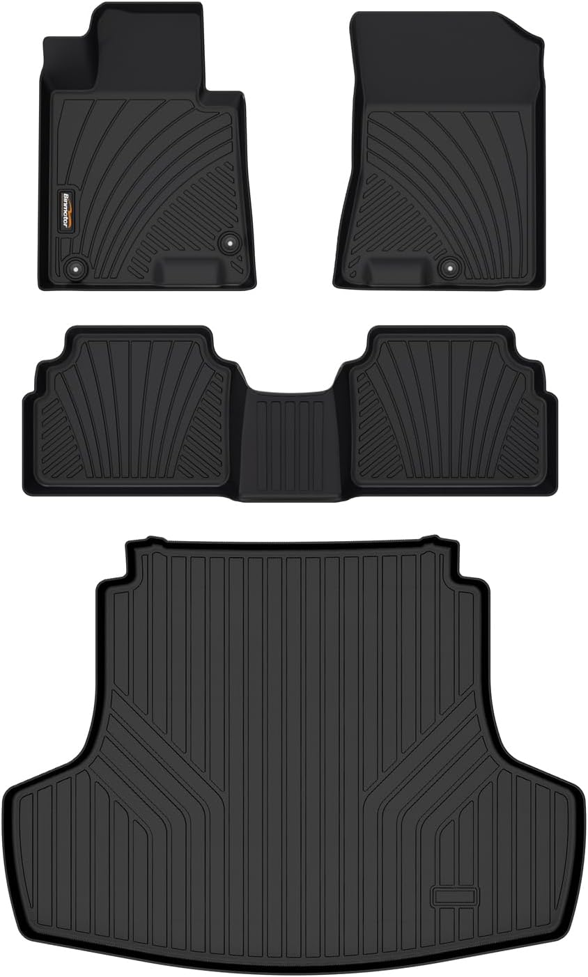 Binmotor-All Weather Floor Mats & Cargo Liner Set for Kia K5 2021-2025(Only FWD) / 2020-2025 Hyundai Sonata, Car Accessories Floor Mats for Kia K5 Floor Liners for Hyundai Sonata