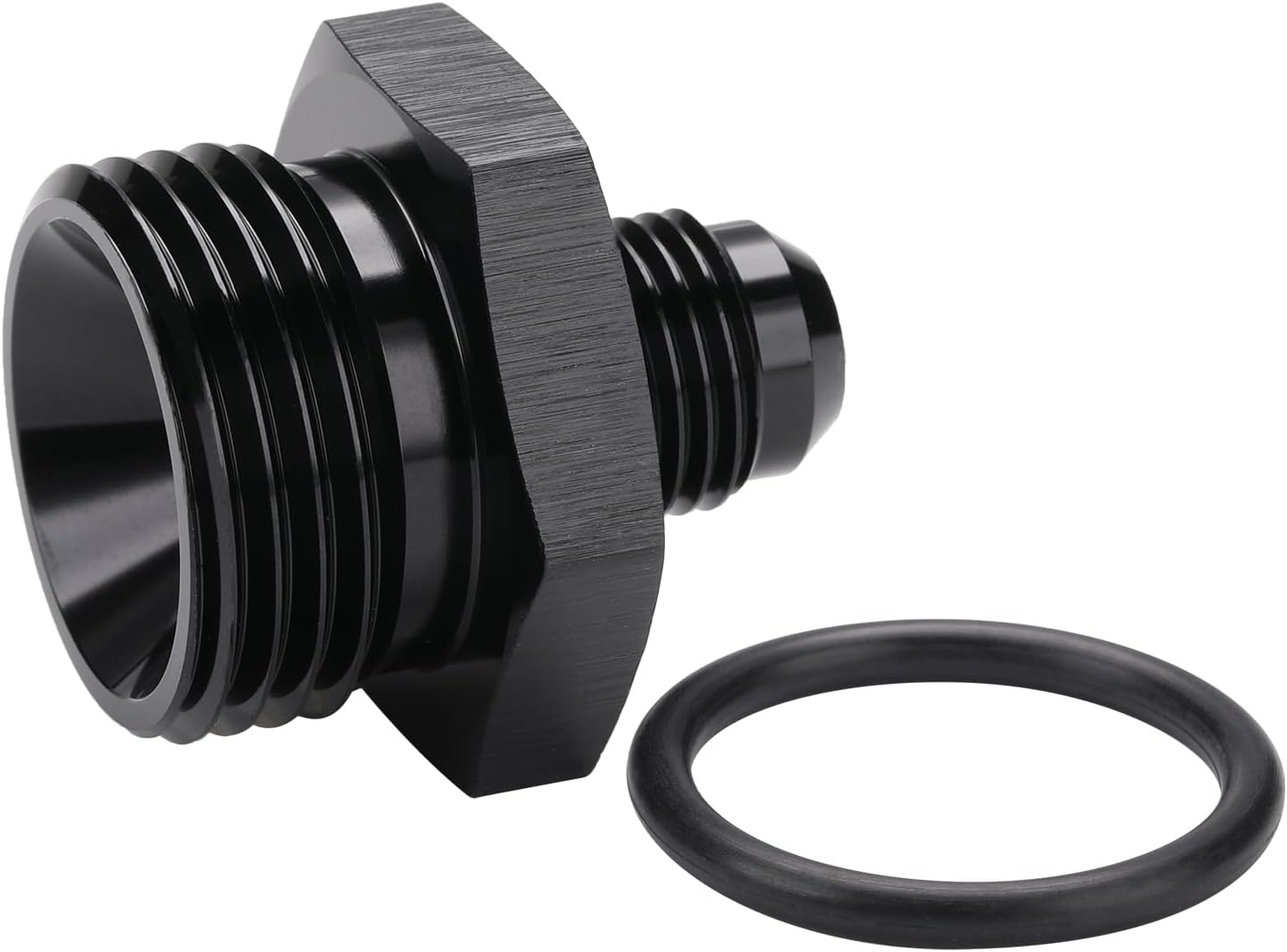 6AN Male Flare to 12AN ORB O-ring Boss Fuel Pump Rail Adapter Fitting Aluminum Black