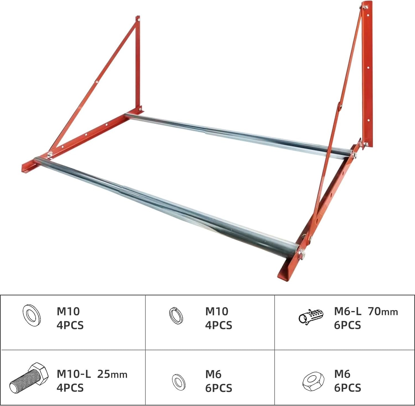 Foozet Heavy Duty Adjustable Wall Mounted Tire Rack for Garage with Telescopic Rods, Hanging Garage Tire Rack for Spare Car Wheel 420 lb.,Folding and Adjustable 30"-48" Tire Storage Rack