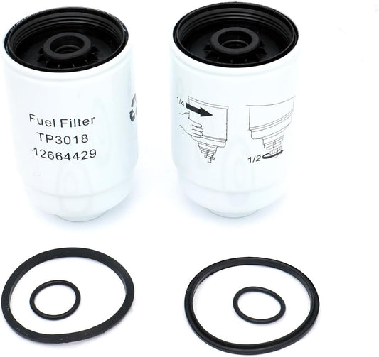 FKG Fuel Filters 6.6L Duramax Diesel TP3018, TP3012, 12664429, 12633243 fit for 2001-2016 Chevy Silverado 2500HD 3500HD (6.6L Duramax Diesel), 2001-2016 GMC Sierra 2500HD 3500HD (6.6L Duramax Diesel)