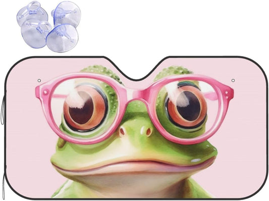 Funny Frog Car Sun Shade Windshield Sunshade Foldable Front Window Shield Cover for Truck SUV