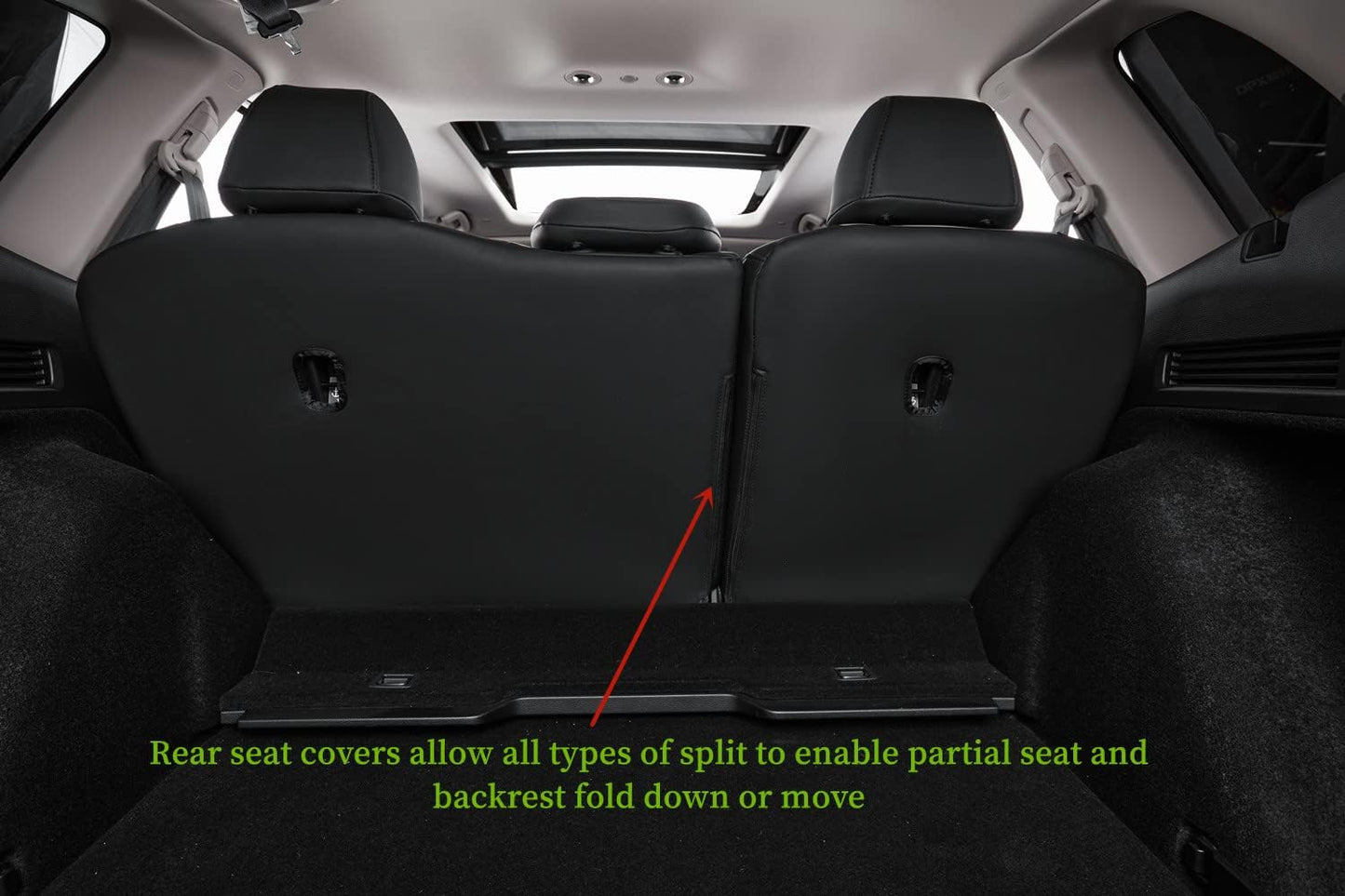 coverdream Custom Seat Covers Compatible with Select Honda CRV 2012 2013 2014 Models - Leatherette (Black/Gray,Full Set)