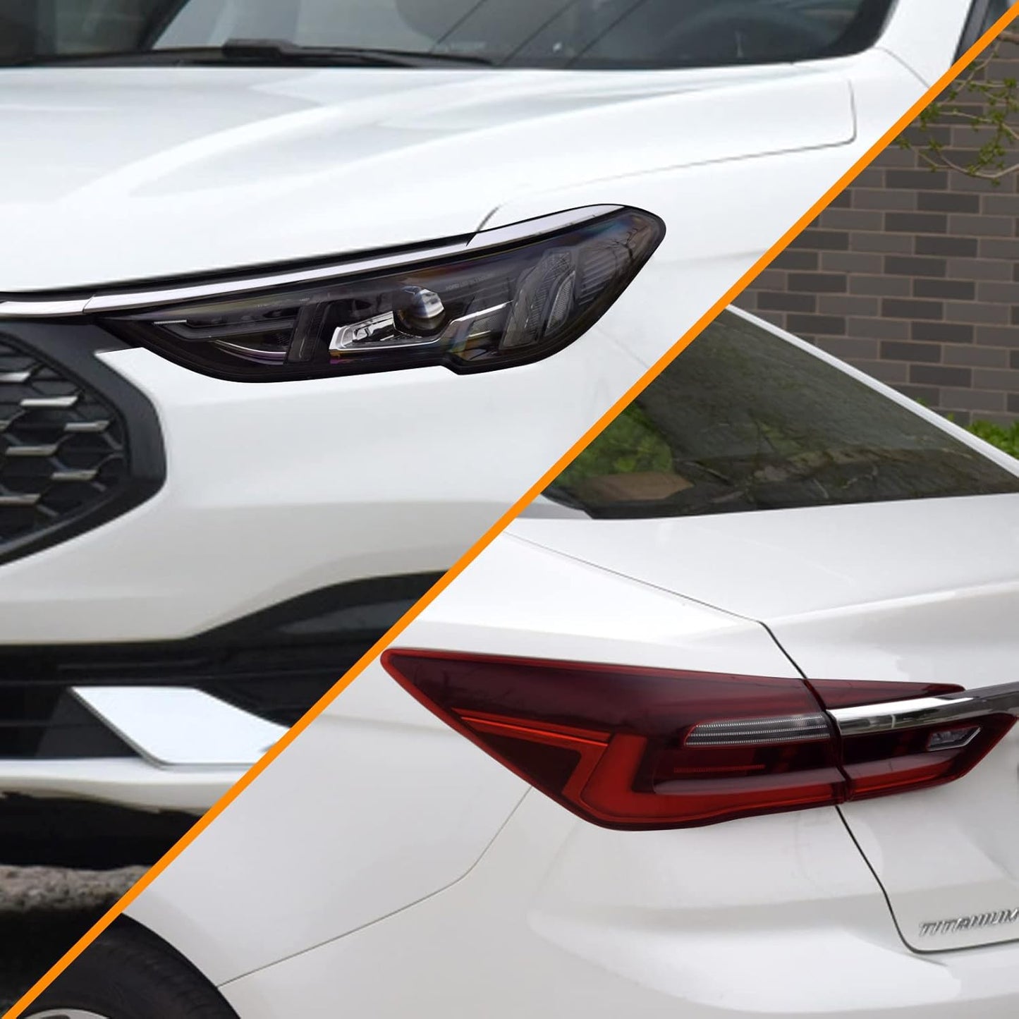 Car Headlight Taillight Tint Film, 2PCS 12 by 48 inch Self Adhesive Smoke Fog Light Vinyl Film Sheet Chameleon Sticker with Squeegee and Cutter (Light Black)