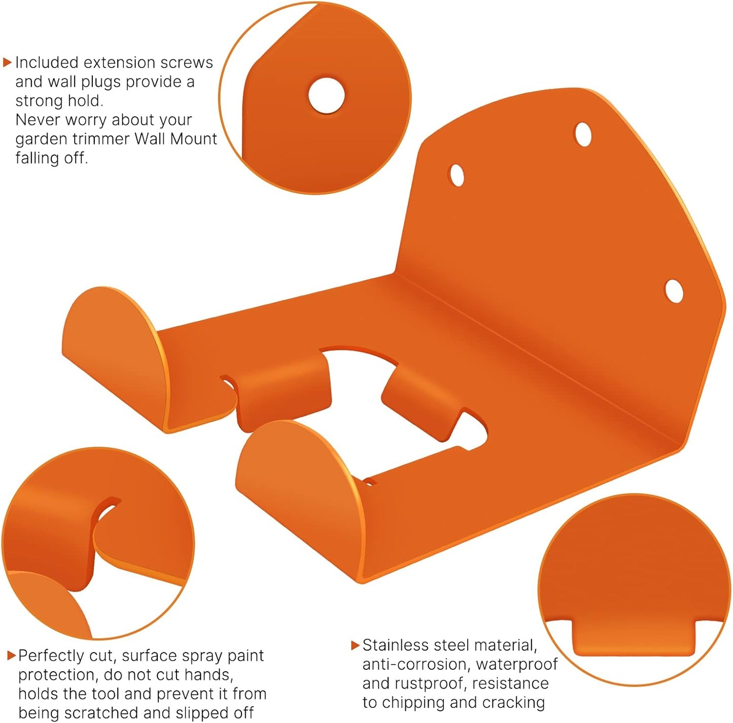 Garage Organizer Wall Hanger - Garden Tool Rack for Grass Trimmer, Hedge Trimmer, Garage Tools, 1 Pack