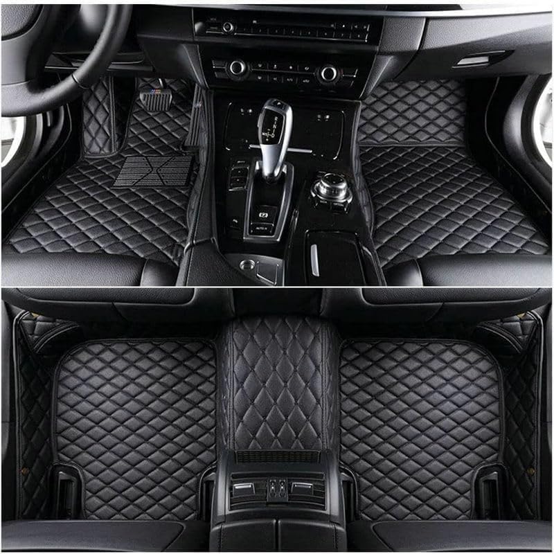 Custom Artificial Leather Waterproof All-Weather Car Floor Mats Fit for 99% Sedan SUV Sports Car Vehicle Car Mat (Black)